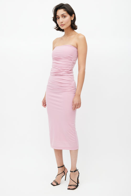 Helmut Lang Pink Gathered Co-Ord Set