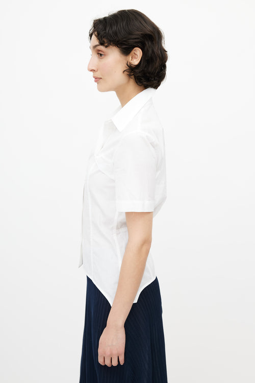 Helmut Lang White Fitted Button Up Shirt