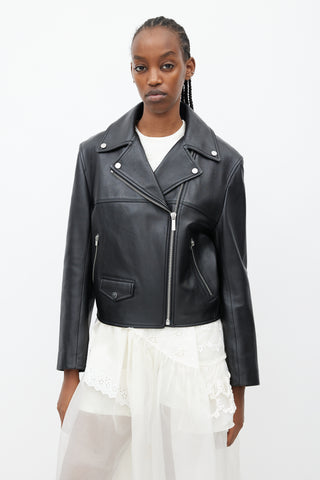 Helmut Lang Black Leather Moto Jacket