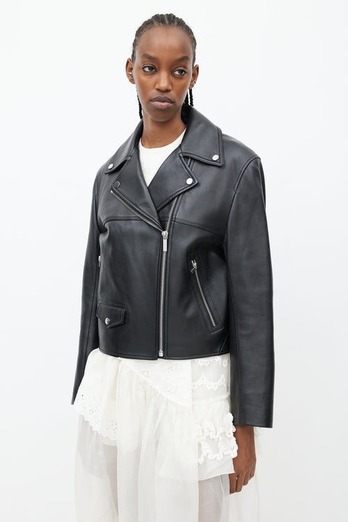 Helmut Lang Black Leather Moto Jacket