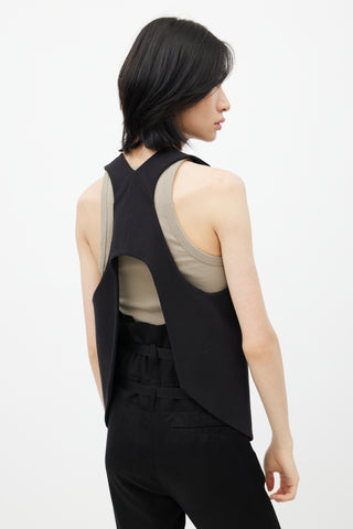 Helmut Lang Black Open Back Vest