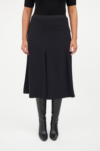 Helmut Lang Black A Line Midi Skirt