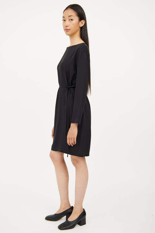 Helmut Lang Black Silk Drape Dress