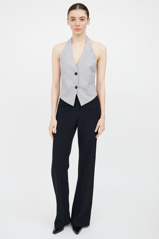 Helmut Lang Grey Backless Halter Vest