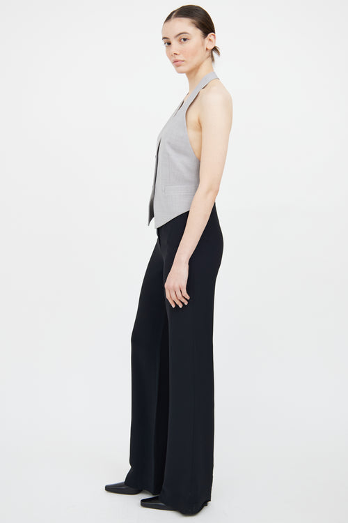 Helmut Lang Grey Backless Halter Vest