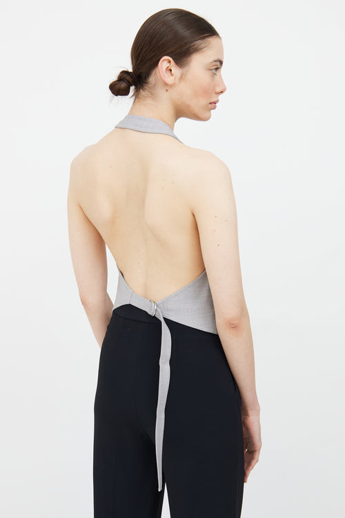 Helmut Lang Grey Backless Halter Vest