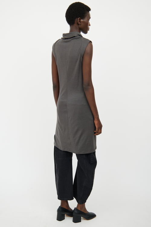 Helmut Lang Grey Sleeveless Dress