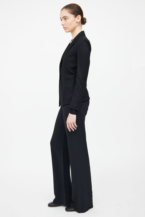 Helmut Lang Black Wool Button Blazer