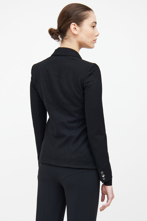 Helmut Lang Black Wool Button Blazer