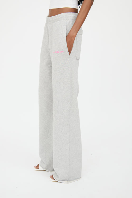 Helmut Lang Grey 
Pink Wide Leg Sweatpant