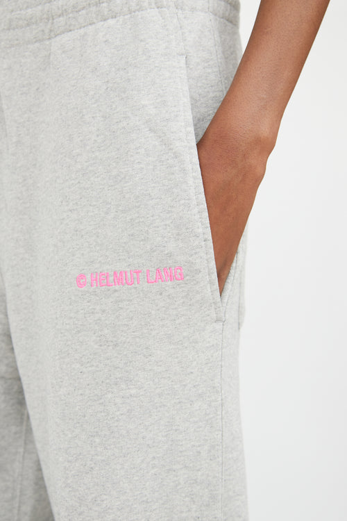 Helmut Lang Grey 
Pink Wide Leg Sweatpant