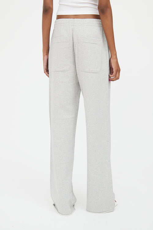 Helmut Lang Grey 
Pink Wide Leg Sweatpant