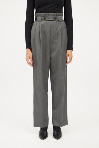 Helmut Lang Grey Paperbag Waist Pant