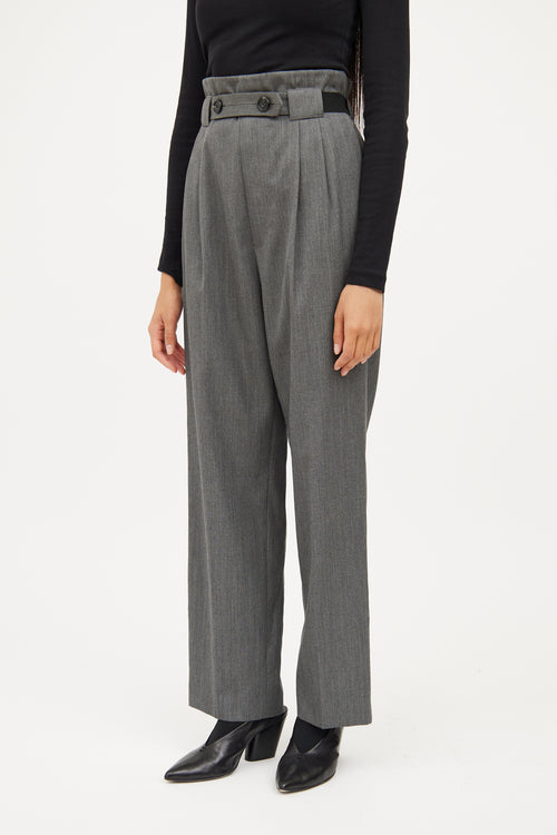 Helmut Lang Grey Paperbag Waist Pant