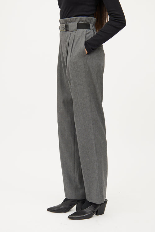 Helmut Lang Grey Paperbag Waist Pant