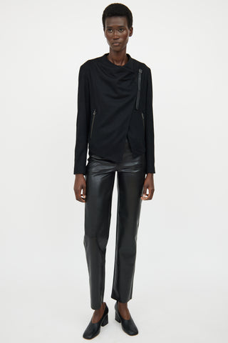 Helmut Lang Black Cross Over Buckle Jacket