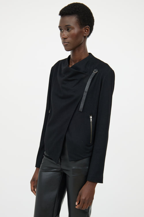 Helmut Lang Black Cross Over Buckle Jacket