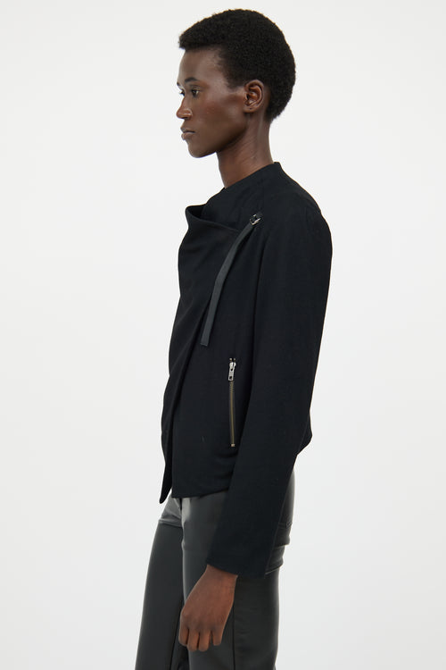 Helmut Lang Black Cross Over Buckle Jacket