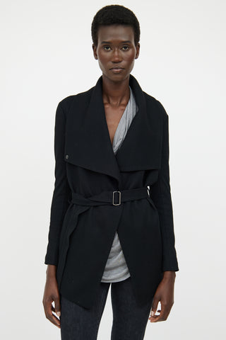 Helmut Lang Black Wool Long Sleeve Jacket