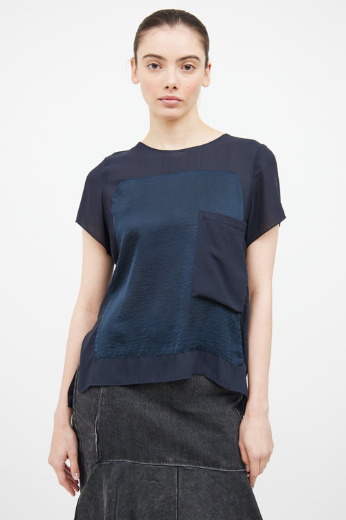 Helmut Lang Navy Sheer Top