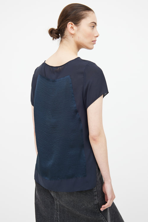 Helmut Lang Navy Sheer Top