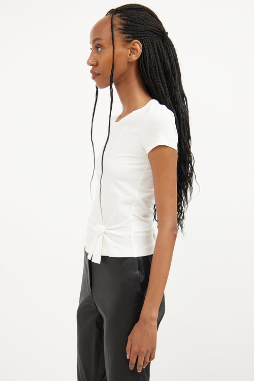 Helmut Lang White Knot Detail Top