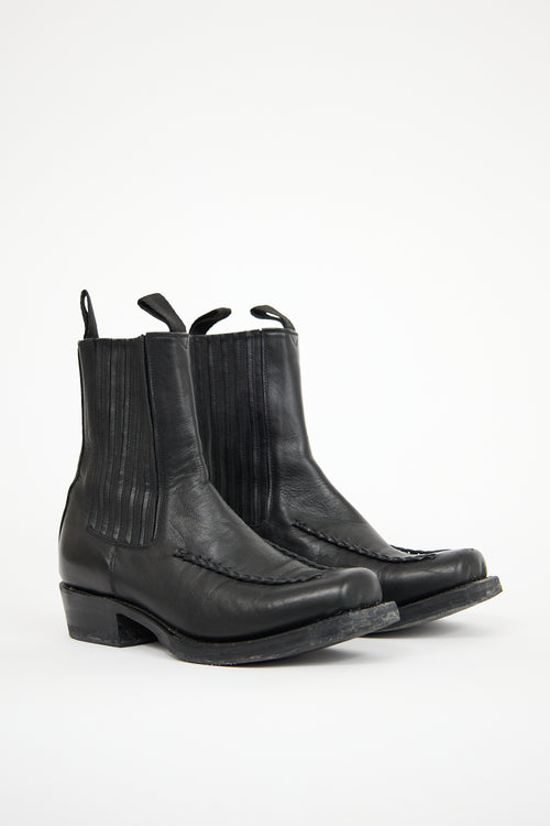 Hereu Black Leather Agulla Boot