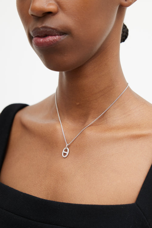 Hermès 18K White Gold 
Diamond Farandole Pendant Necklace