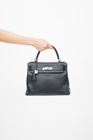  Hermès 2006 Noir Kelly Retourne 28 Clémence Bag