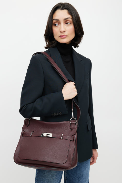 Hermès 2008 Prune Togo Jypsiere 34 Crossbody Bag