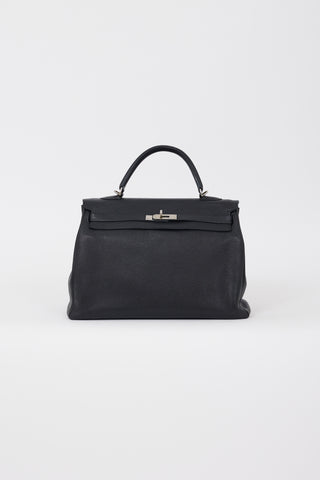 Hermès 2009 Noir Clémence Leather Kelly Retourne 35 Bag