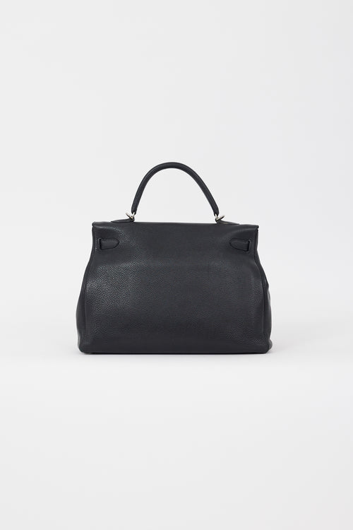 Hermès 2009 Noir Clémence Leather Kelly Retourne 35 Bag