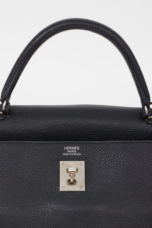 Hermès 2009 Noir Clémence Leather Kelly Retourne 35 Bag