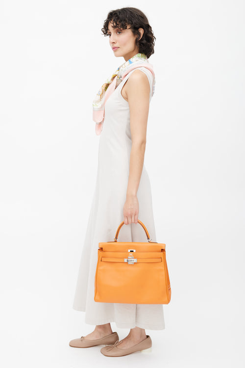 Hermès 2011 Orange H Kelly Retourne 35 Swift Bag