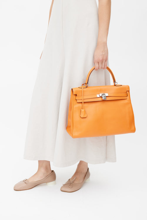 Hermès 2011 Orange H Kelly Retourne 35 Swift Bag