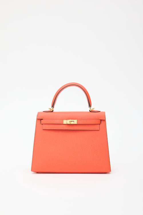 Hermès 2015 Orange Poppy Epsom Kelly Sellier 25 Bag