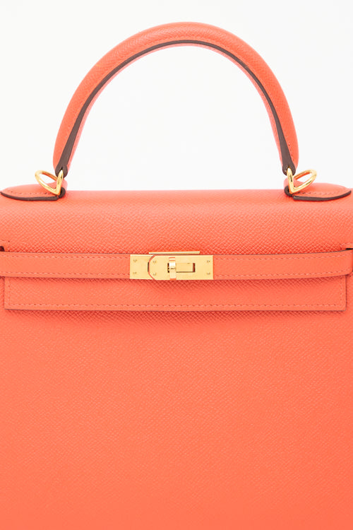 Hermès 2015 Orange Poppy Epsom Kelly Sellier 25 Bag