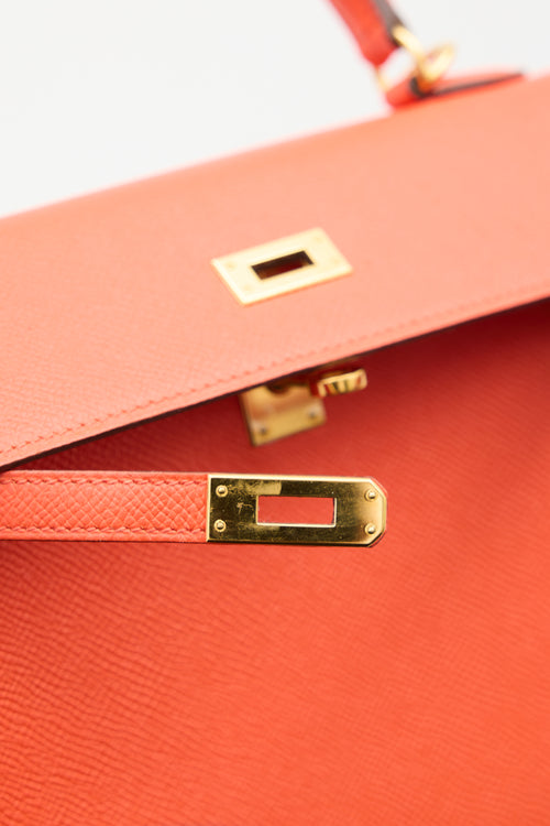 Hermès 2015 Orange Poppy Epsom Kelly Sellier 25 Bag