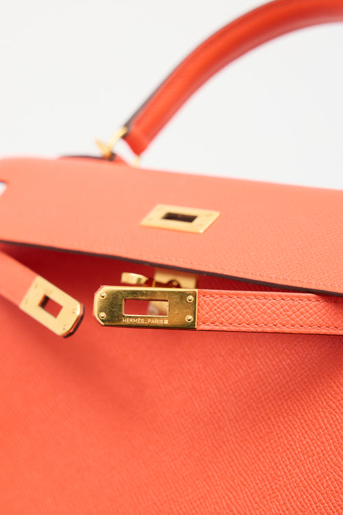 Hermès 2015 Orange Poppy Epsom Kelly Sellier 25 Bag