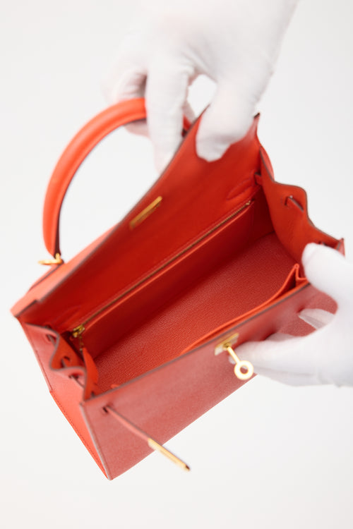 Hermès 2015 Orange Poppy Epsom Kelly Sellier 25 Bag