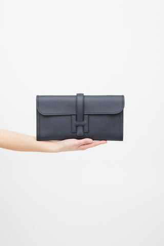 Hermès 2016 Bleu Nuit Swift Leather Jige Elan 29 Clutch