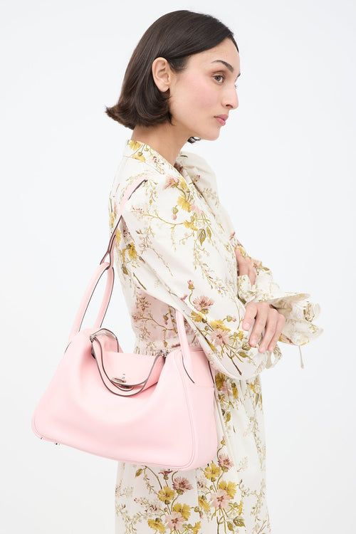 Hermès 2016 Rose Sakura Swift 
Silver Lindy 30 Bag