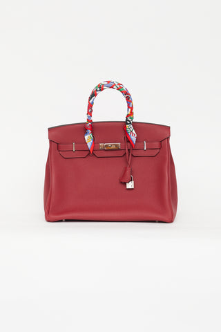 Hermès 2016 Rouge Grenat Togo Birkin 35 Bag