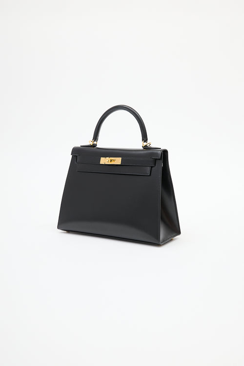 Hermès 2018 Noir Box 
Gold Kelly Sellier 28 Bag