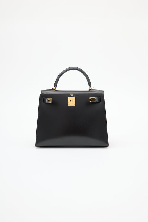 Hermès 2018 Noir Box 
Gold Kelly Sellier 28 Bag