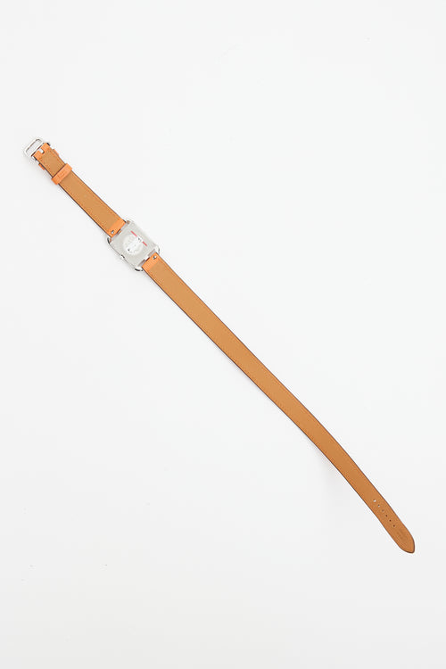 Hermès 2024 Orange H Swift 
Stainless Steel Cape Cod Watch