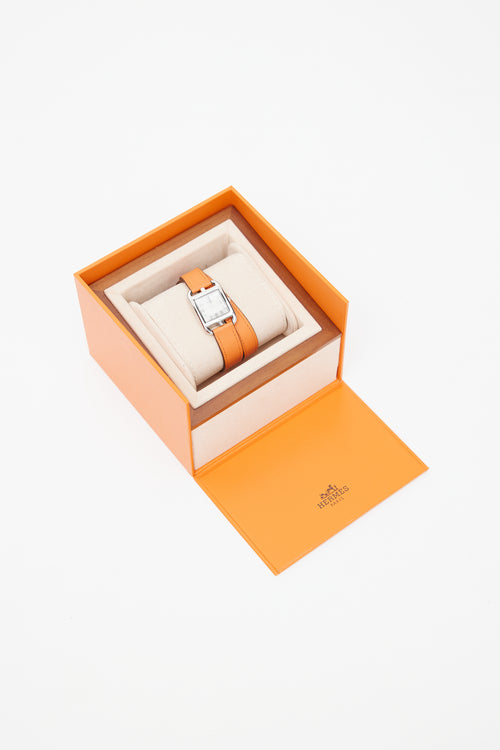 Hermès 2025 Orange H Swift 
Stainless Steel Cape Cod Watch