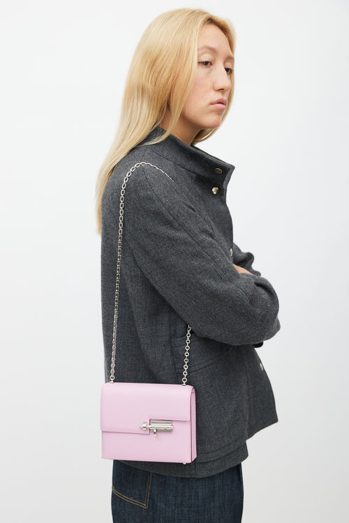 Hermès 2019 Mauve Sylvestre Chèvre Mysore Verrou Chaîne Mini Bag