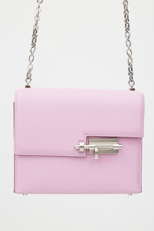 Hermès 2019 Mauve Sylvestre Chèvre Mysore Verrou Chaîne Mini Bag