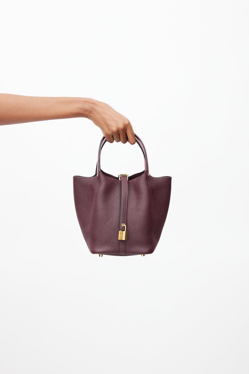 Hermès 2021 Rouge Sellier Clemence Picotin Lock 18 Bag